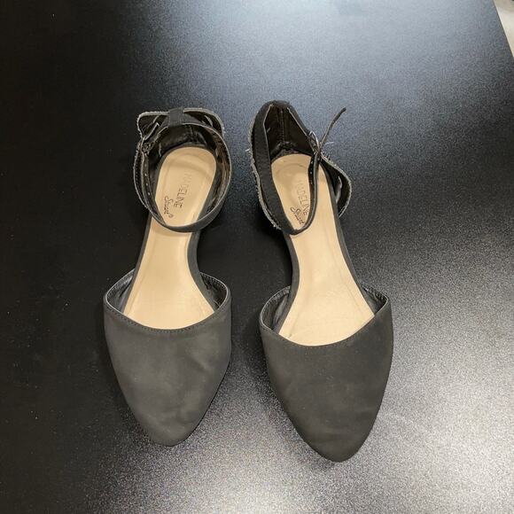 Madeline Stuart Black Flat Rhinestone Shoes Size 7.5 - Picture 2 of 10